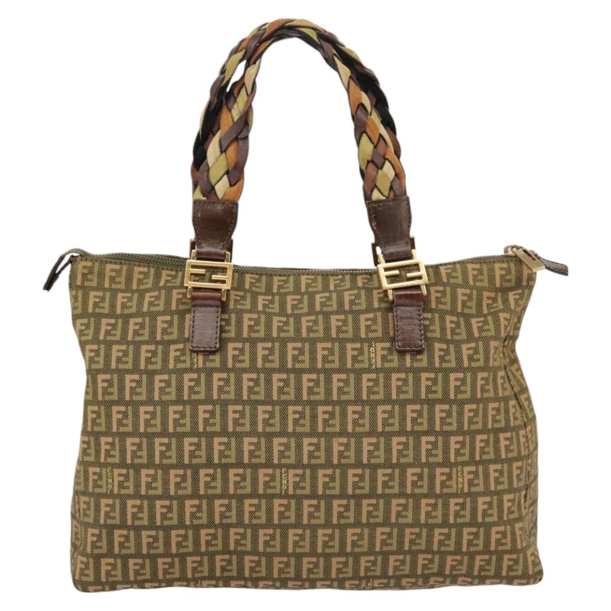 Fendi Zucchino Khaki Canvas Handbag (Pre-Owned) Size ONE SIZE - 2 Thumbnail