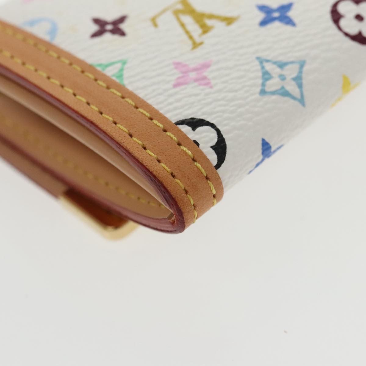 Louis Vuitton Porte Monnaie Plat White Canvas Wallet (Pre-Owned) Size ONE SIZE - 9 Thumbnail