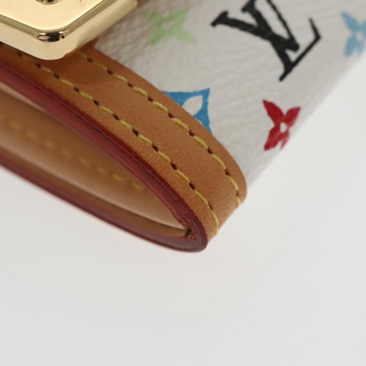 Louis Vuitton Porte Monnaie Plat White Canvas Wallet (Pre-Owned) Size ONE SIZE - 7 Thumbnail