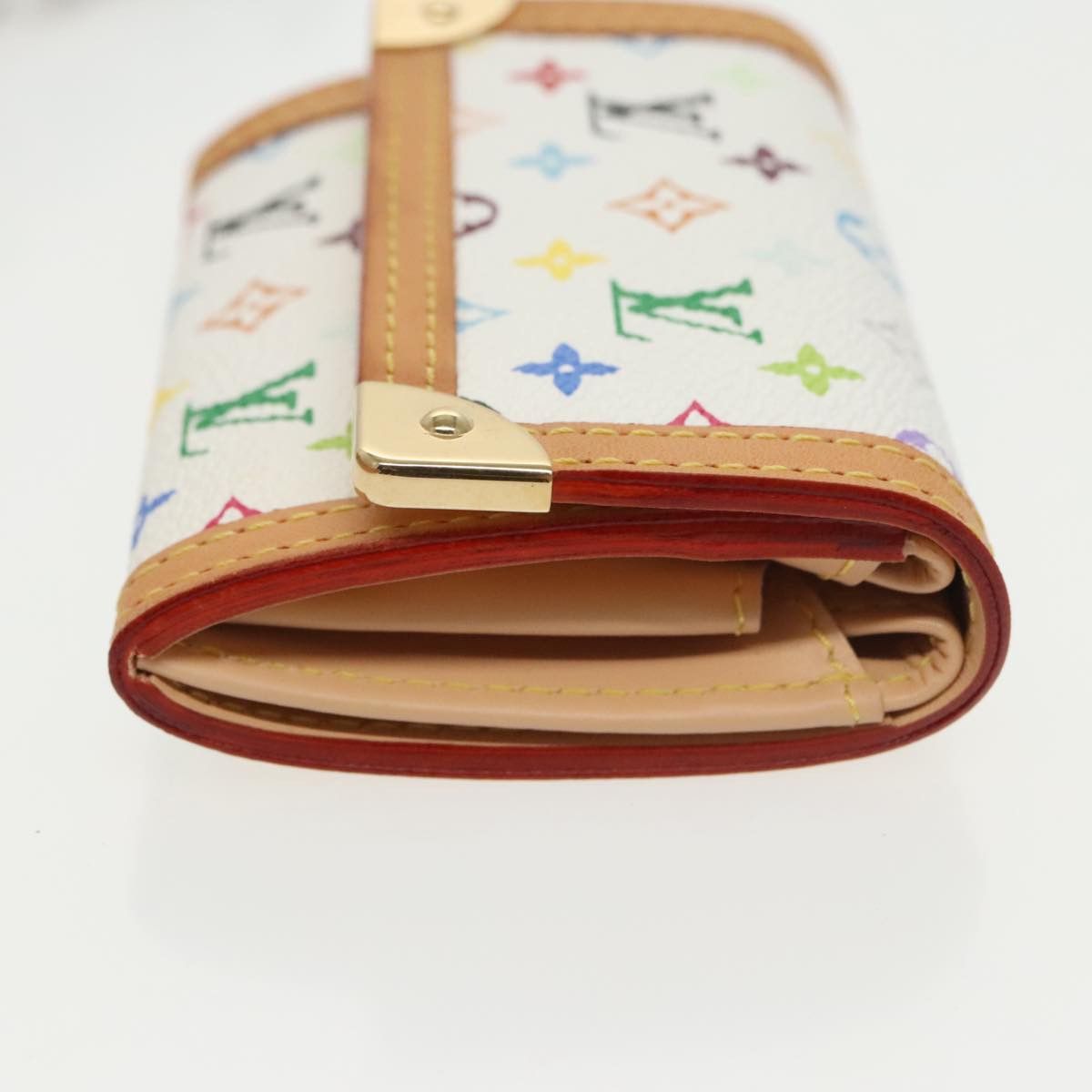 Louis Vuitton Porte Monnaie Plat White Canvas Wallet (Pre-Owned) Size ONE SIZE - 3 Thumbnail