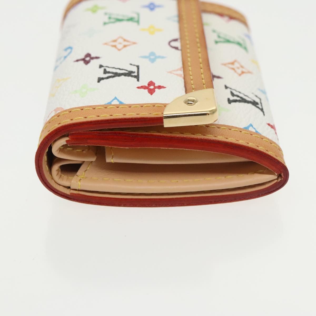Louis Vuitton Porte Monnaie Plat White Canvas Wallet (Pre-Owned) Size ONE SIZE - 4 Thumbnail