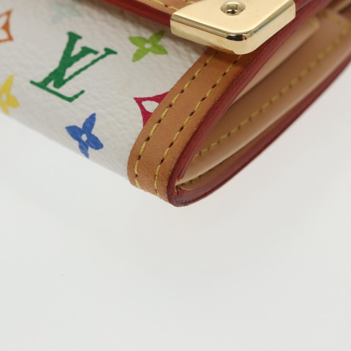 Louis Vuitton Porte Monnaie Plat White Canvas Wallet (Pre-Owned) Size ONE SIZE - 8 Thumbnail