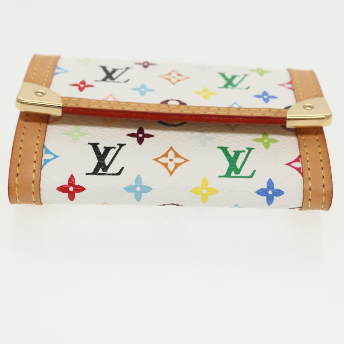 Louis Vuitton Porte Monnaie Plat White Canvas Wallet (Pre-Owned) Size ONE SIZE - 6 Thumbnail