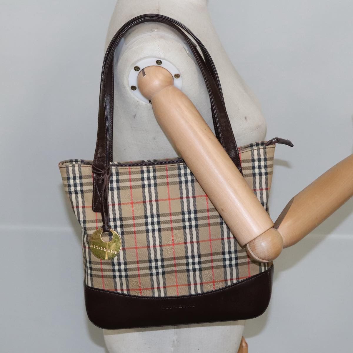 Burberry Nova Check Beige Canvas Handbag (Pre-Owned) Size ONE SIZE - 15 Thumbnail