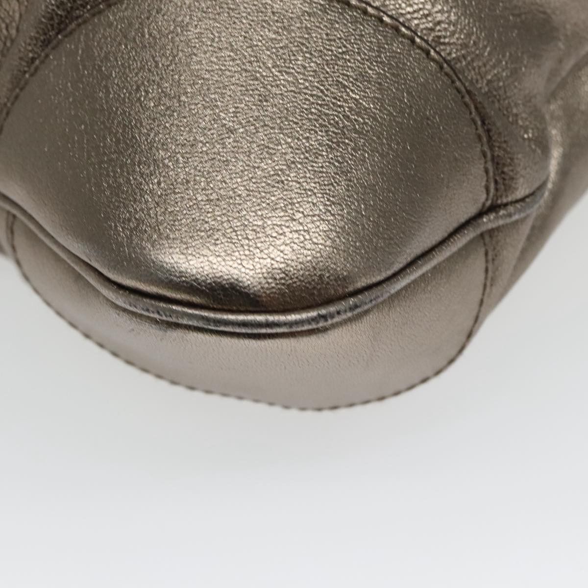 Salvatore Ferragamo Gancini Silver Leather Handbag (Pre-Owned) Size ONE SIZE - 11 Thumbnail