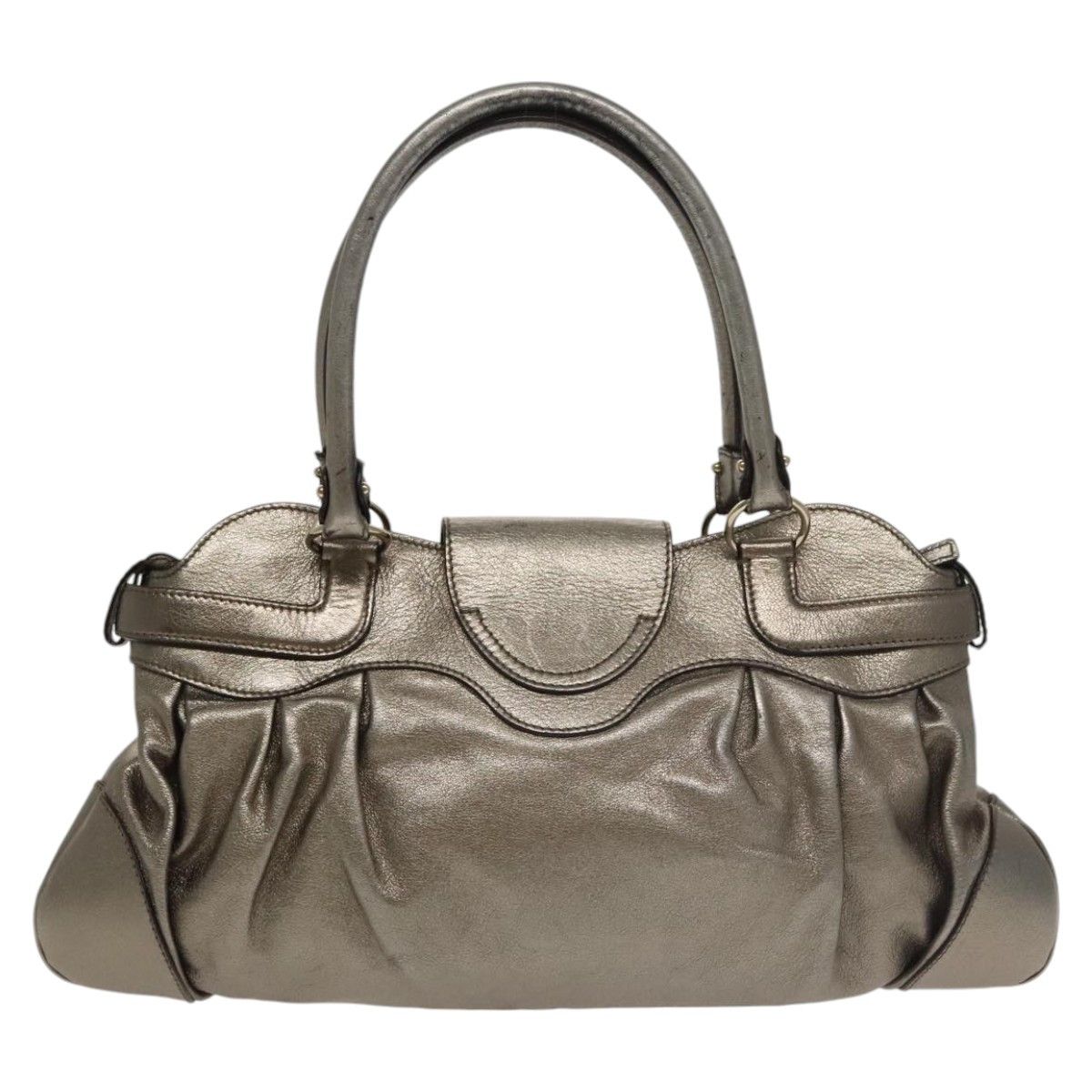 Salvatore Ferragamo Gancini Silver Leather Handbag (Pre-Owned) Size ONE SIZE - 2 Thumbnail
