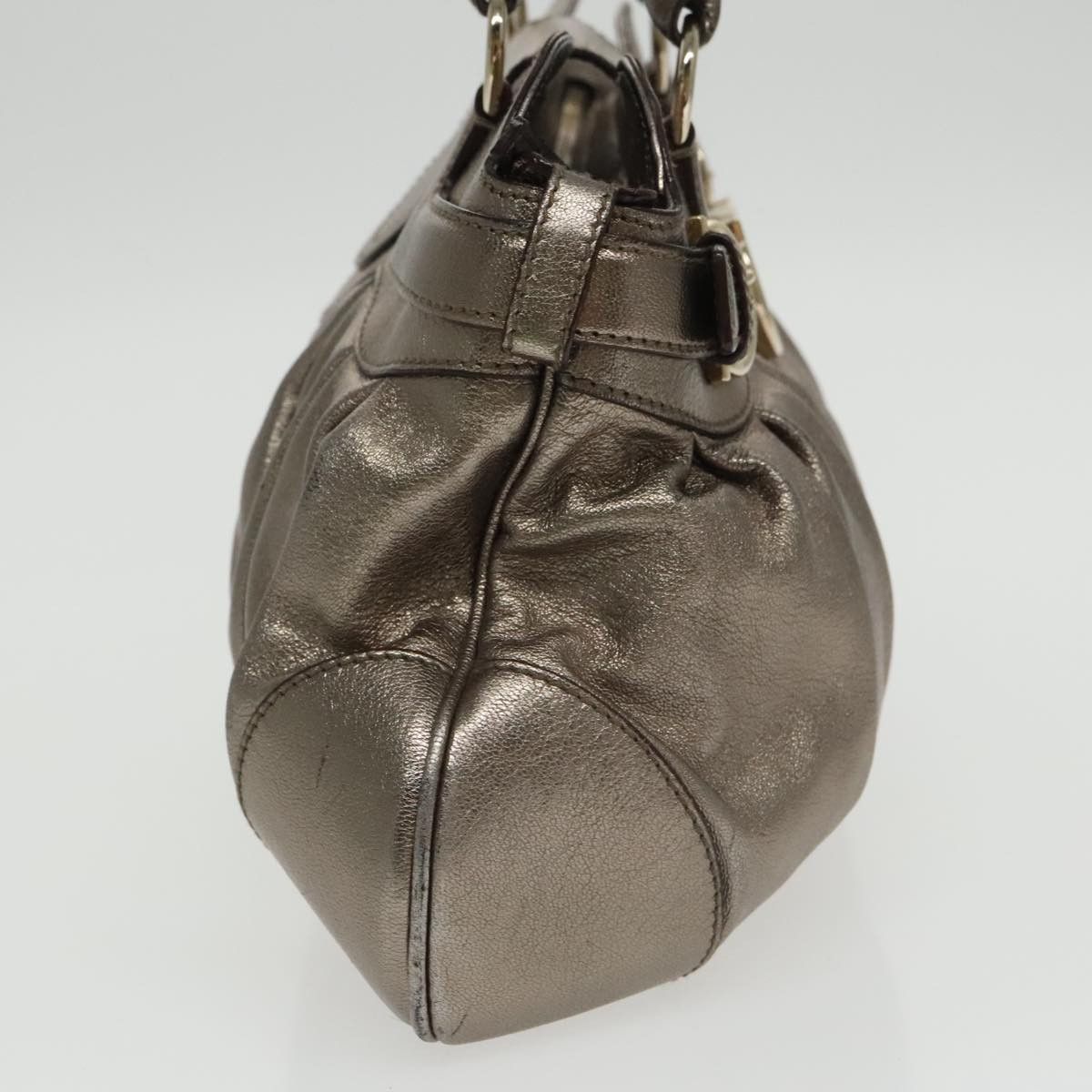 Salvatore Ferragamo Gancini Silver Leather Handbag (Pre-Owned) Size ONE SIZE - 4 Thumbnail