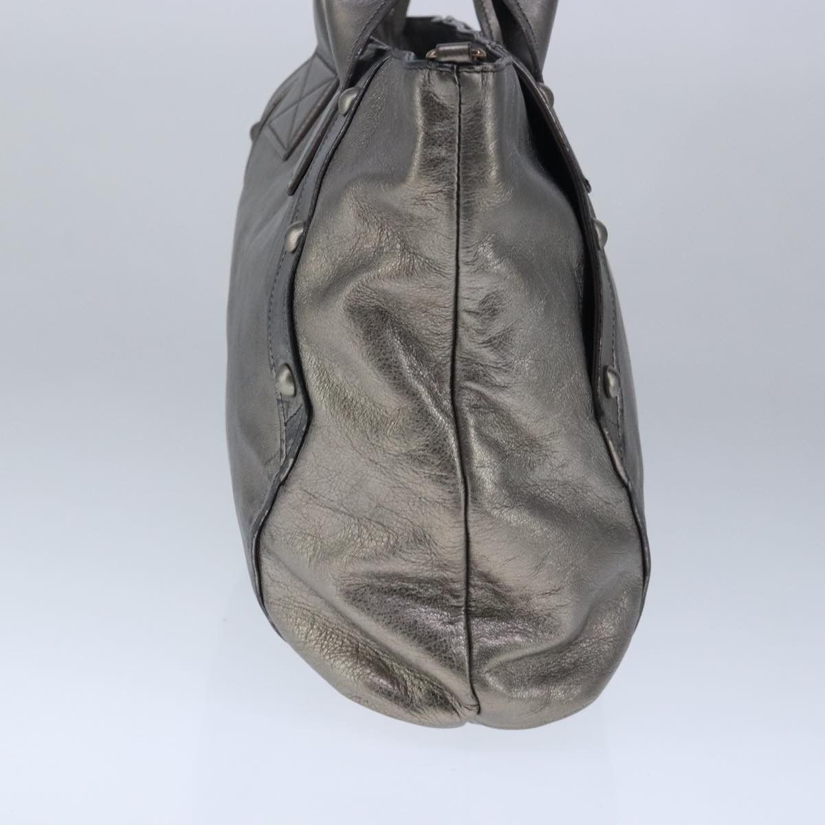 Salvatore Ferragamo Gancini Silver Leather Handbag (Pre-Owned) Size ONE SIZE - 3 Thumbnail