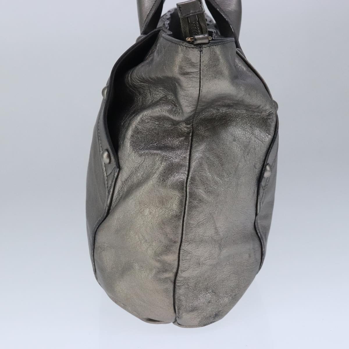 Salvatore Ferragamo Gancini Silver Leather Handbag (Pre-Owned) Size ONE SIZE - 4 Thumbnail