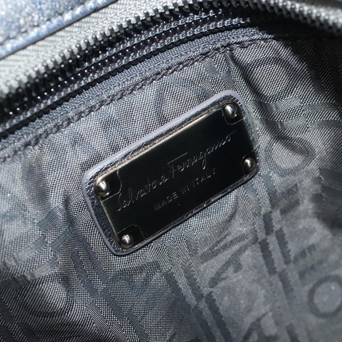 Salvatore Ferragamo Gancini Silver Leather Handbag (Pre-Owned) Size ONE SIZE - 13 Thumbnail