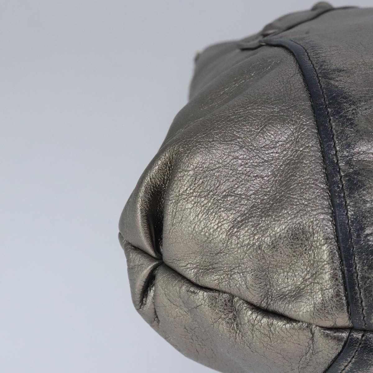 Salvatore Ferragamo Gancini Silver Leather Handbag (Pre-Owned) Size ONE SIZE - 8 Thumbnail