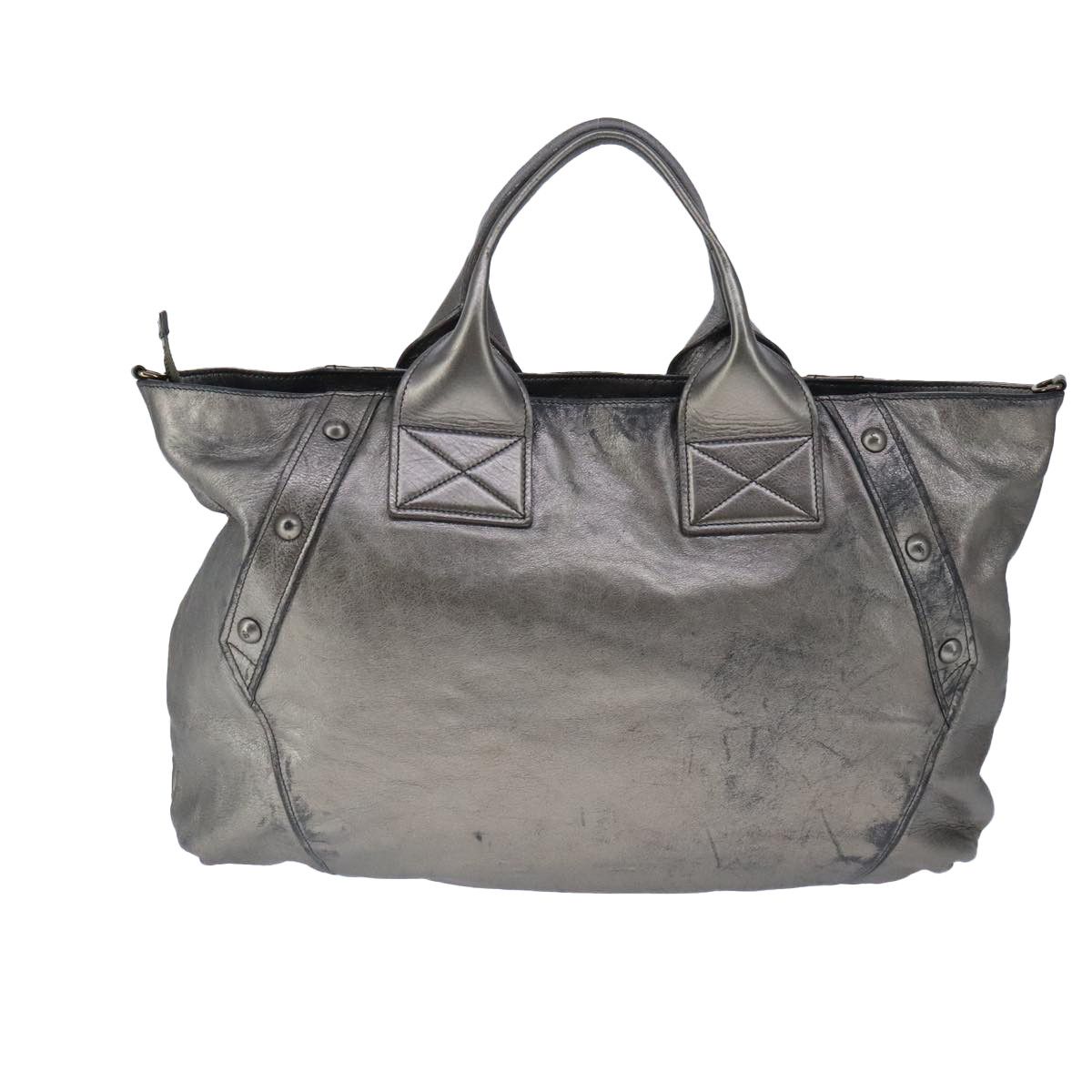 Salvatore Ferragamo Gancini Silver Leather Handbag (Pre-Owned) Size ONE SIZE - 2 Thumbnail