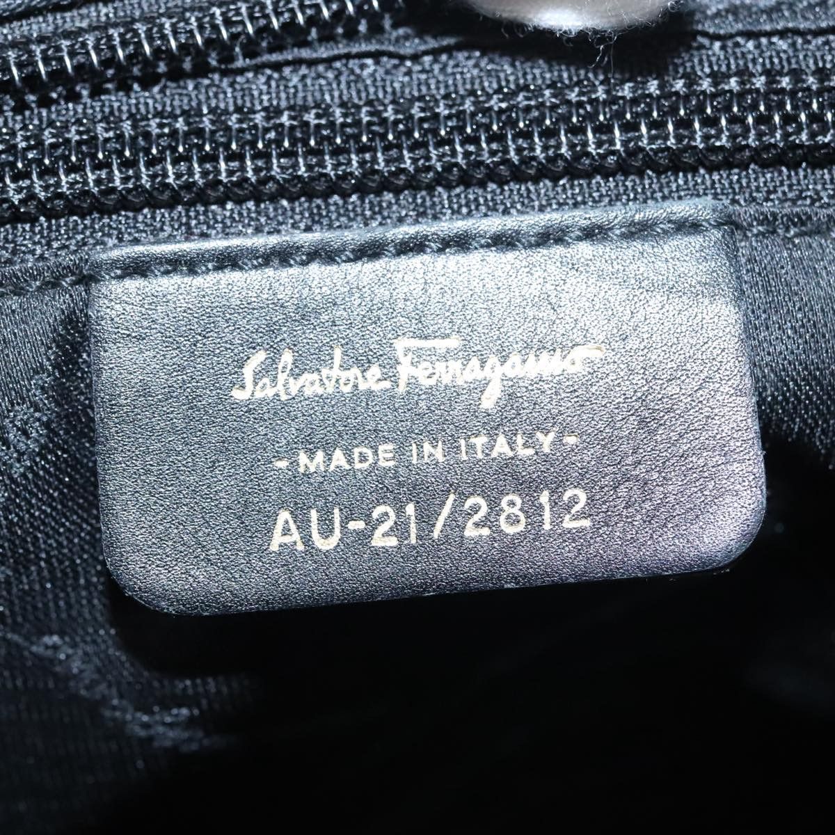 Salvatore Ferragamo Gancini Black Canvas Shoulder Bag (Pre-Owned) Size ONE SIZE - 16 Thumbnail