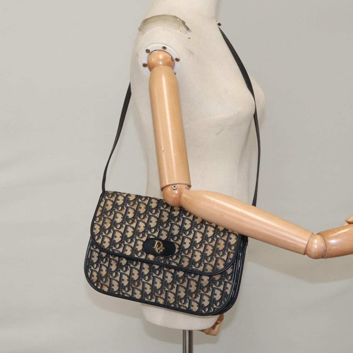 Dior Trotter Navy Canvas Shoulder Bag (Pre-Owned) Size ONE SIZE - 15 Thumbnail