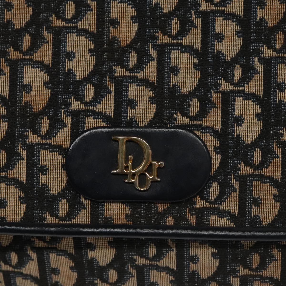 Dior Trotter Navy Canvas Shoulder Bag (Pre-Owned) Size ONE SIZE - 13 Thumbnail