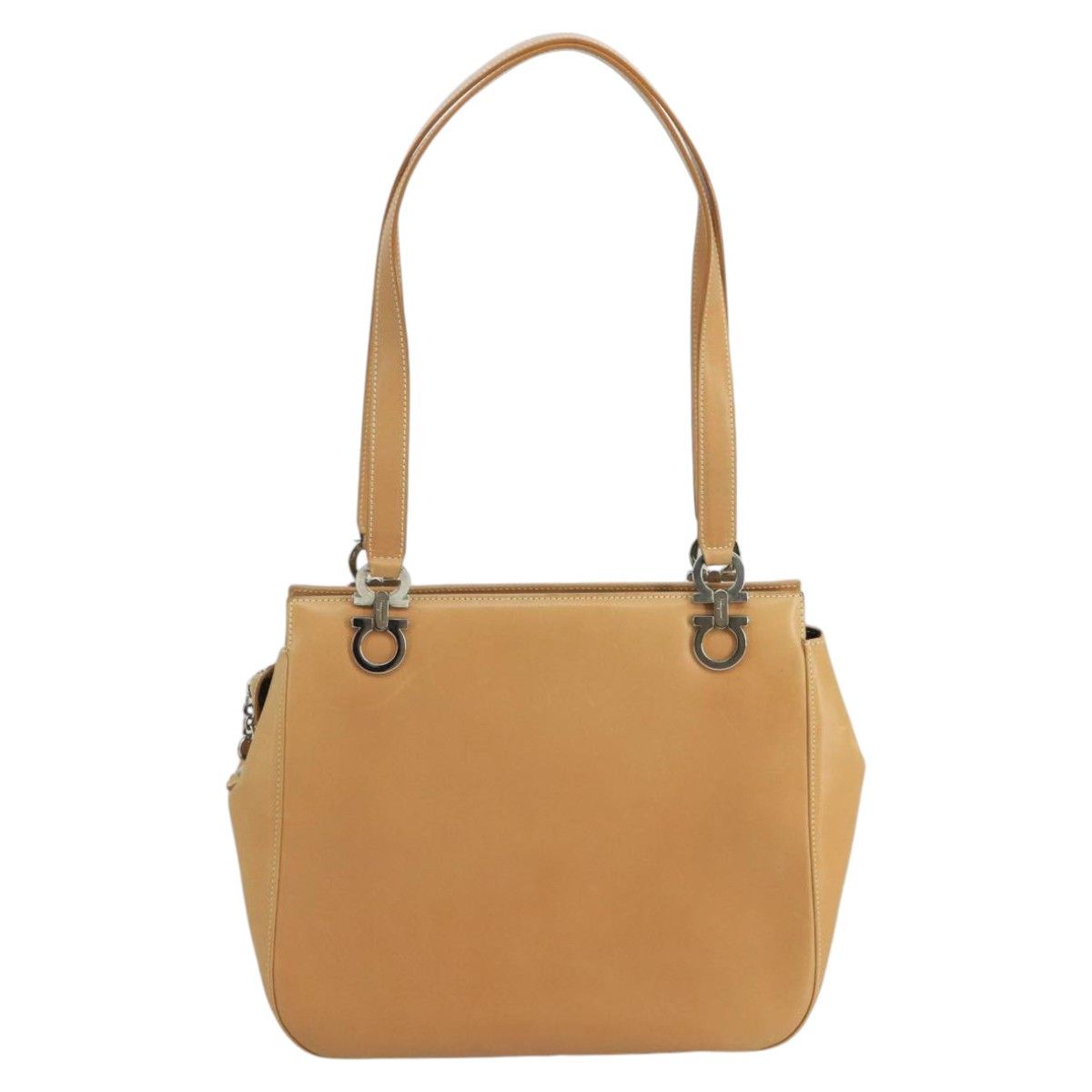Salvatore Ferragamo Gancini Beige Leather Shoulder Bag (Pre-Owned) Size ONE SIZE - 2 Thumbnail