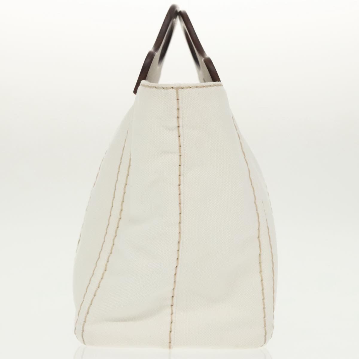 Prada Logo Jacquard White Canvas Handbag (Pre-Owned) Size ONE SIZE - 3 Thumbnail
