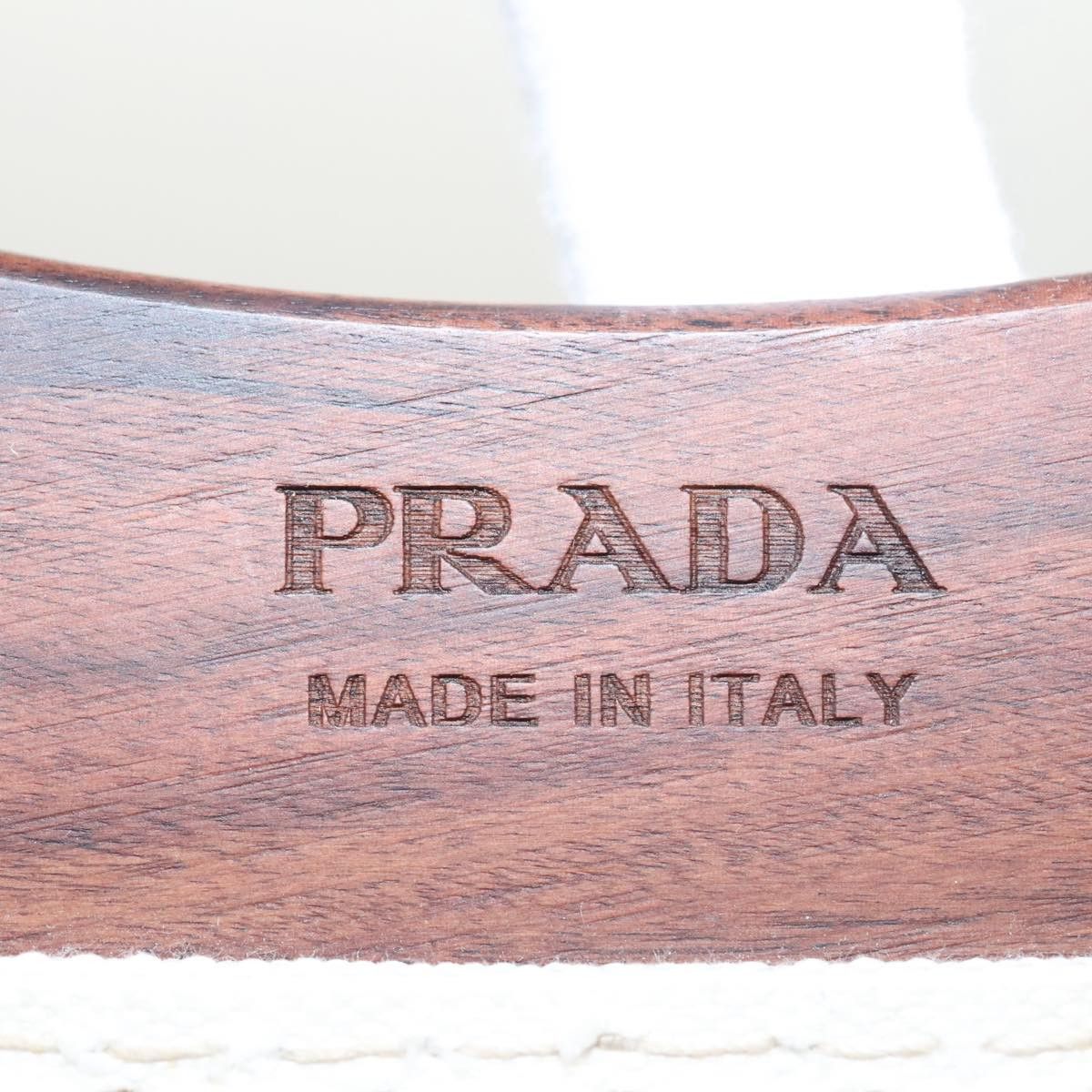 Prada Logo Jacquard White Canvas Handbag (Pre-Owned) Size ONE SIZE - 16 Thumbnail