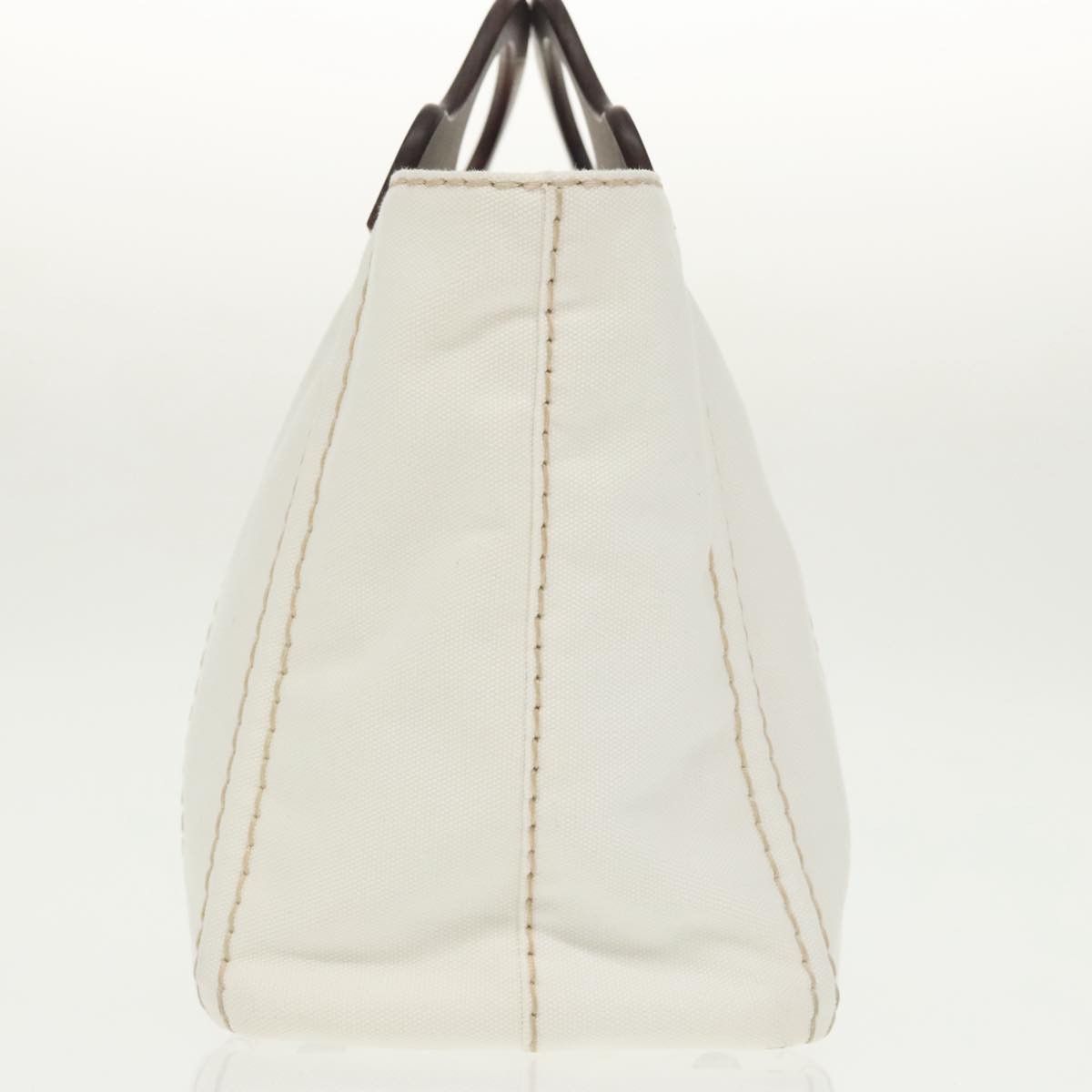 Prada Logo Jacquard White Canvas Handbag (Pre-Owned) Size ONE SIZE - 4 Thumbnail