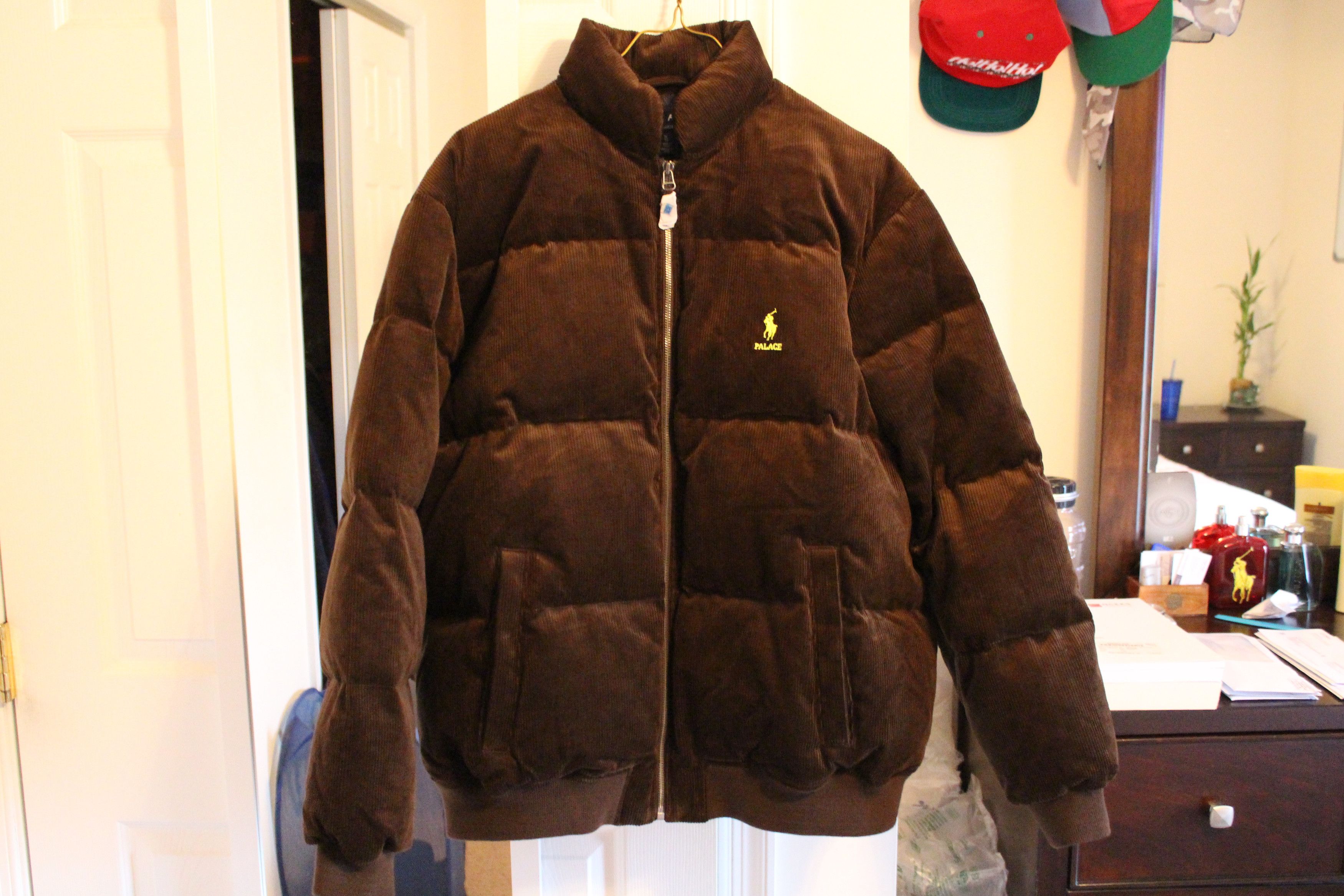 Palace ralph lauren corduroy down cheap jacket mohican brown