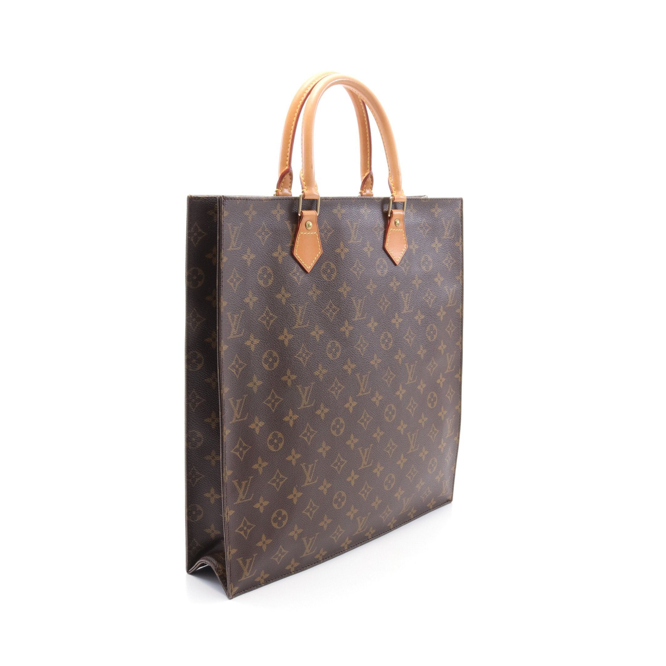 Louis Vuitton Louis Vuitton Sac Plat Monogram Handbag Tote Bag Leather Brown Size ONE SIZE - 2 Thumbnail