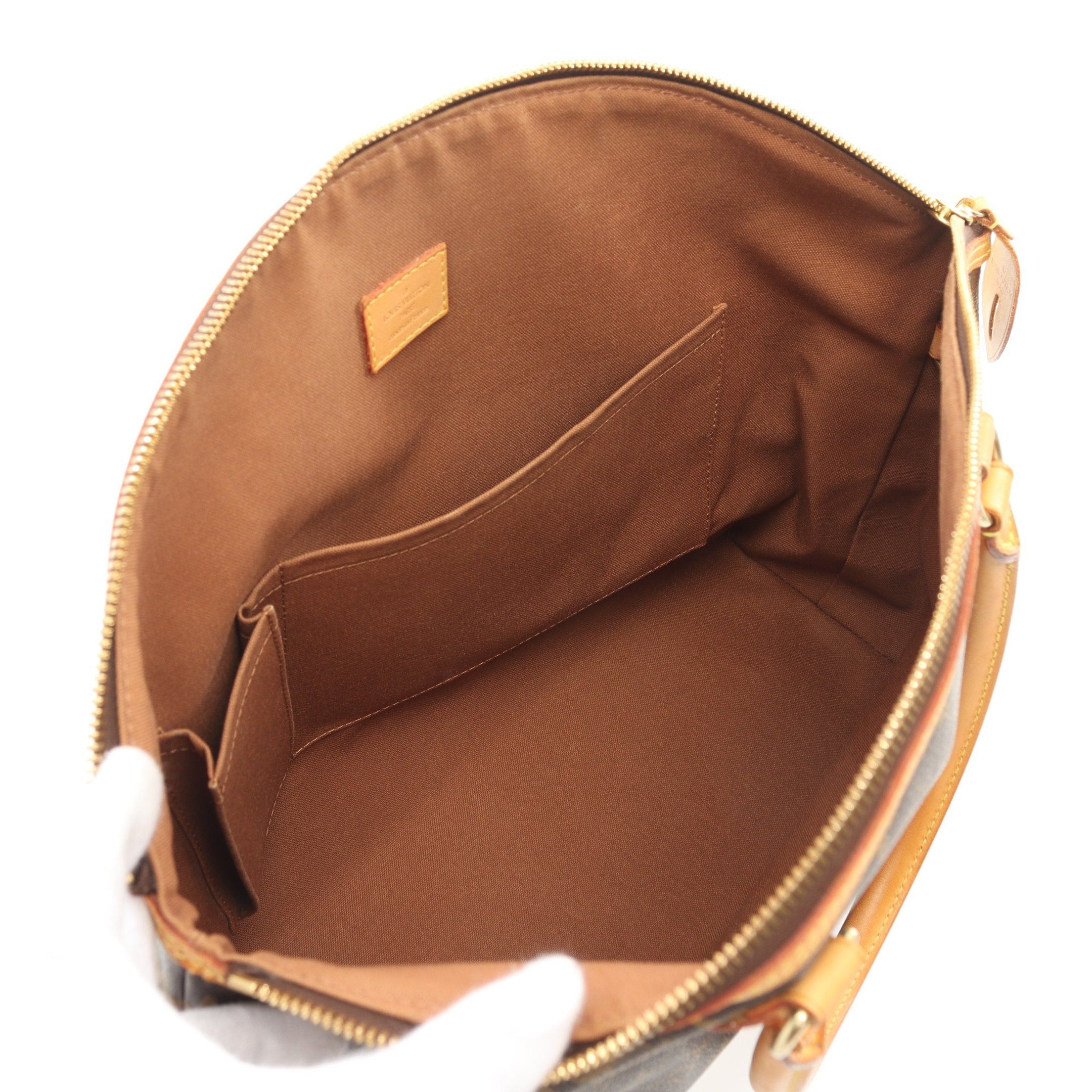 Louis Vuitton Lockit Horizontal Monogram Handbag Tote Bag Leather Brown