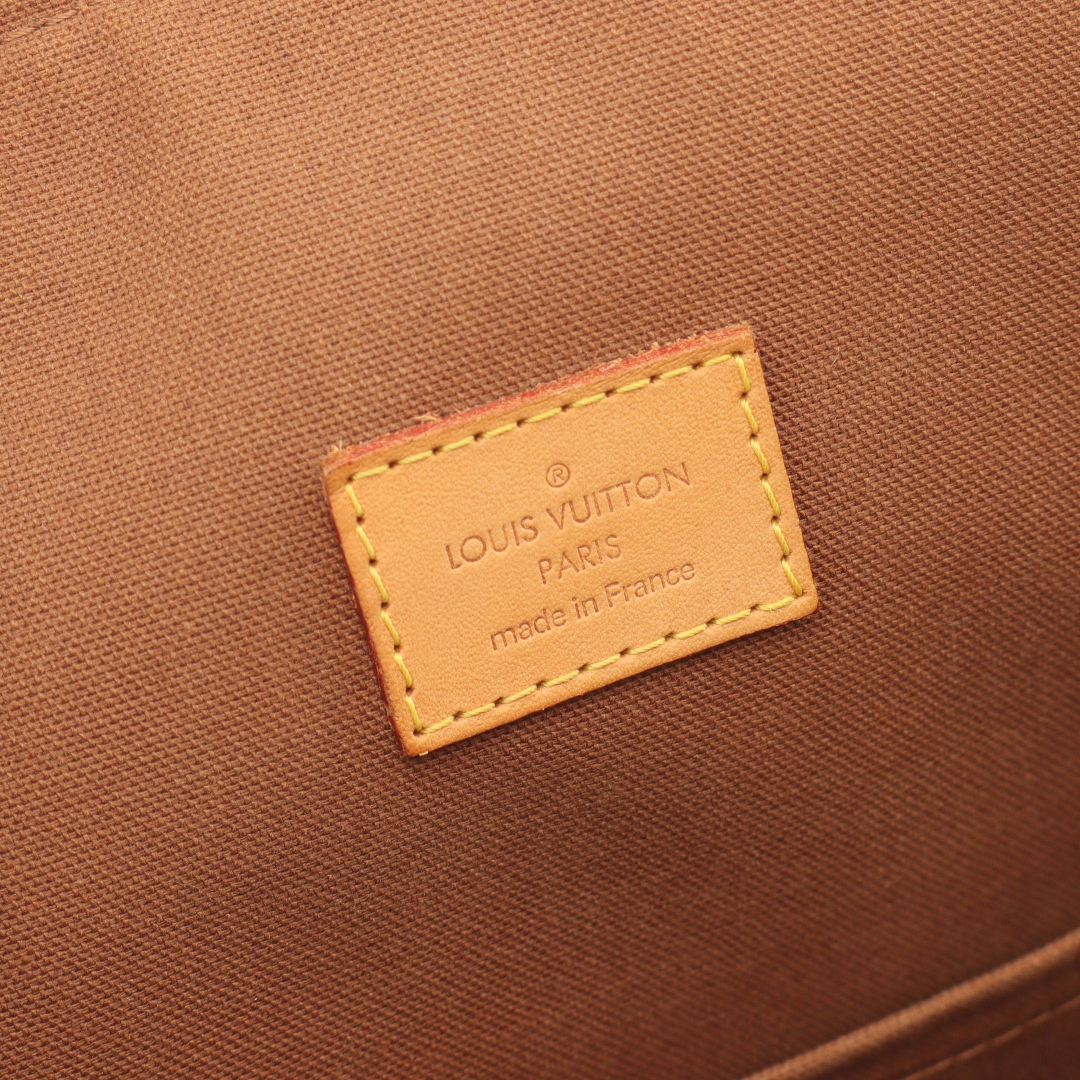 Louis Vuitton Lockit Horizontal Monogram Handbag Tote Bag Leather Brown