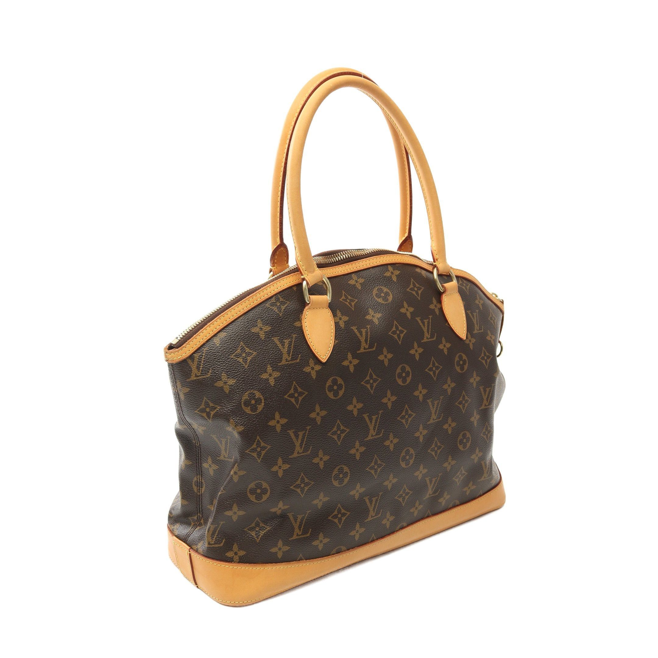 Louis Vuitton Lockit Horizontal Monogram Handbag Tote Bag Leather Brown