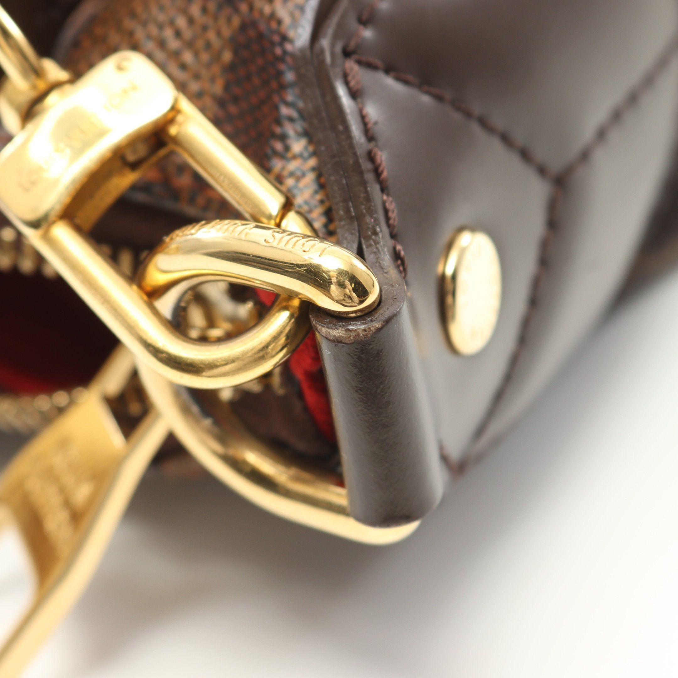 Louis Vuitton Louis Vuitton Evora Mm Damier Ebene Handbag Leather Brown Size ONE SIZE - 9 Thumbnail
