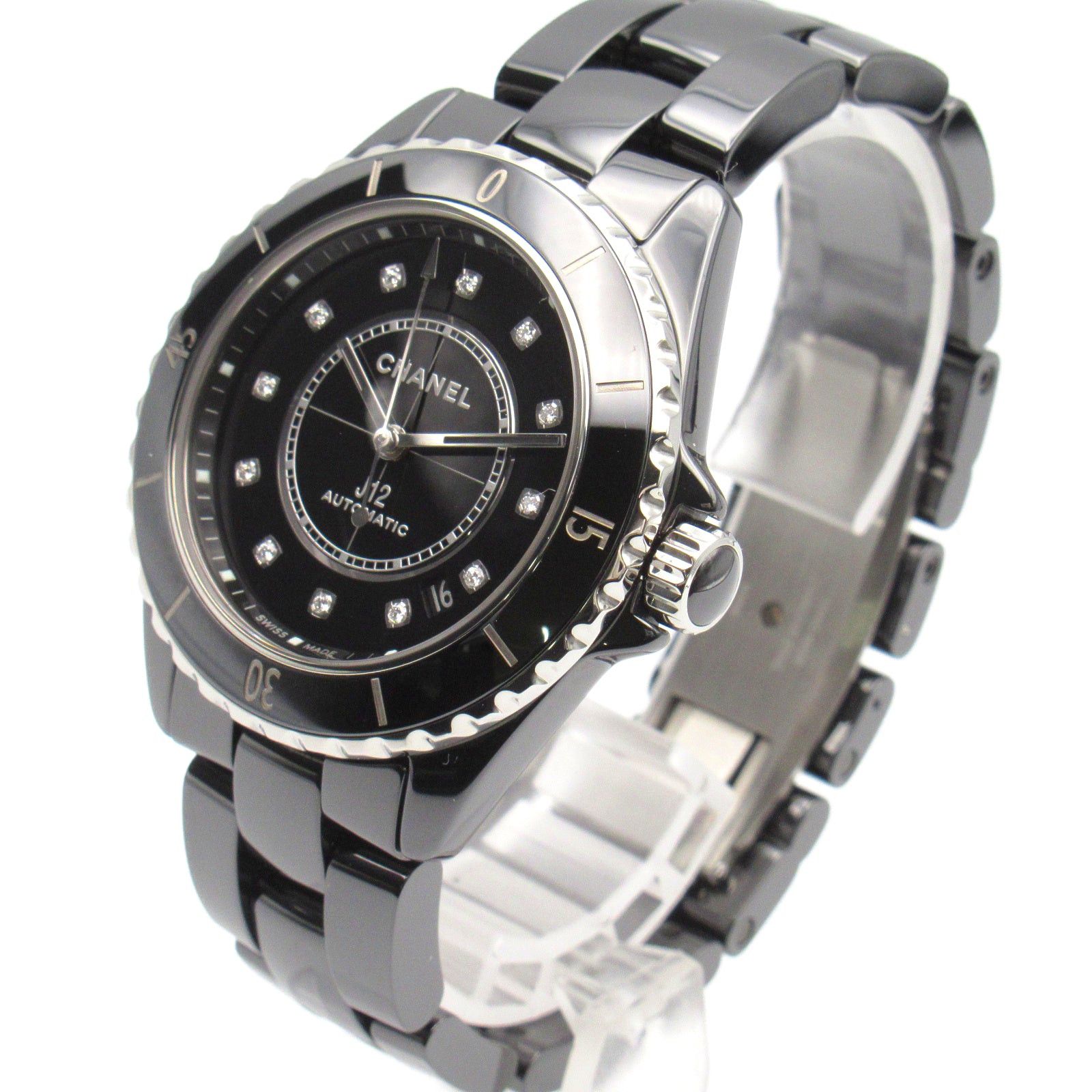 Chanel Chanel J12 12P Diamond Mens Watch Automatic Winding Ceramic Black Size ONE SIZE - 2 Thumbnail