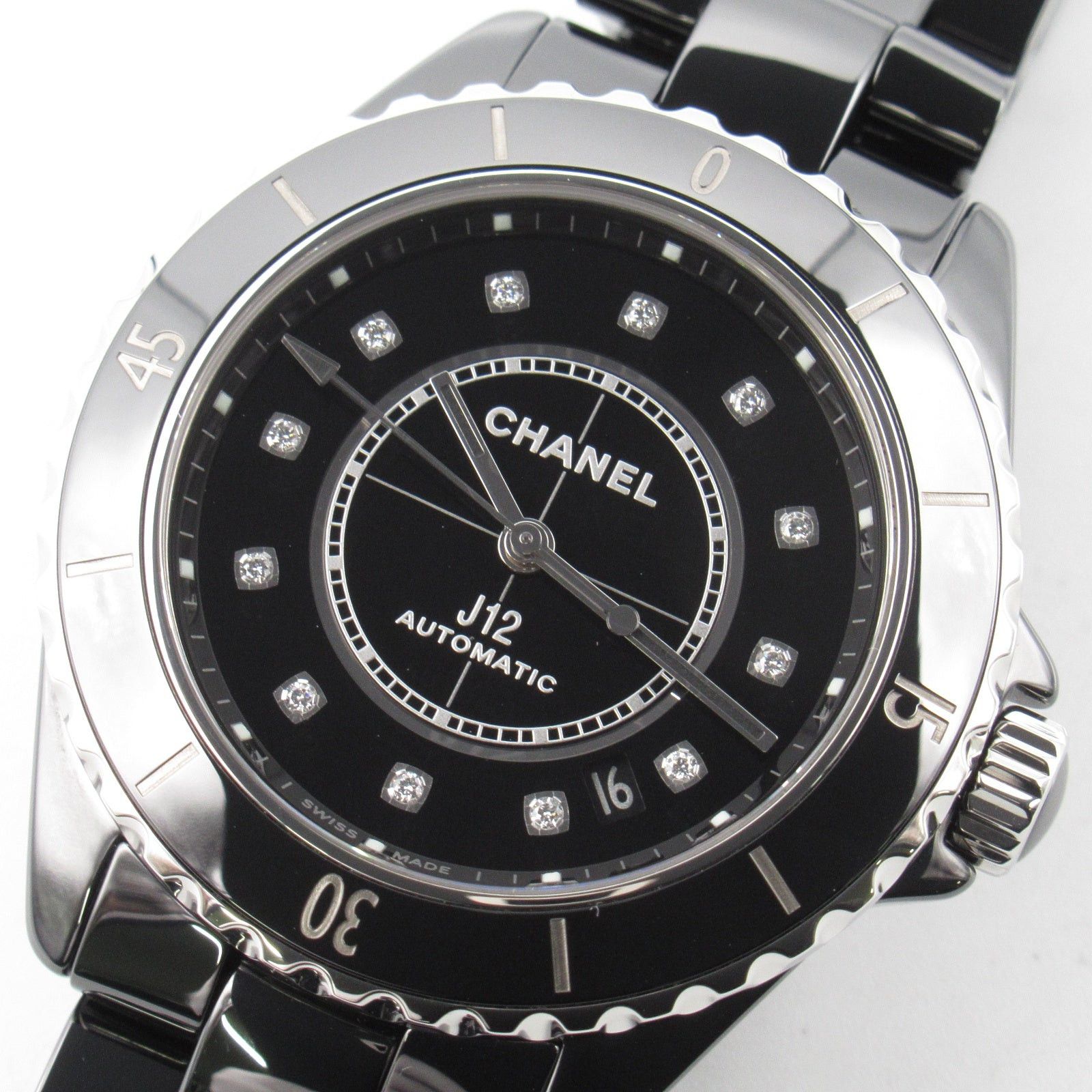 Chanel Chanel J12 12P Diamond Mens Watch Automatic Winding Ceramic Black Size ONE SIZE - 3 Thumbnail