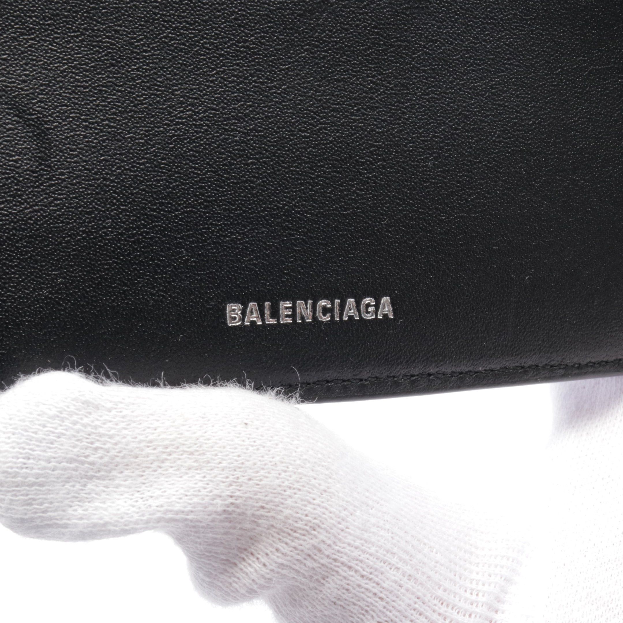 Balenciaga Balenciaga Le Cag Bi-Fold Wallet Leather Black Size ONE SIZE - 4 Thumbnail