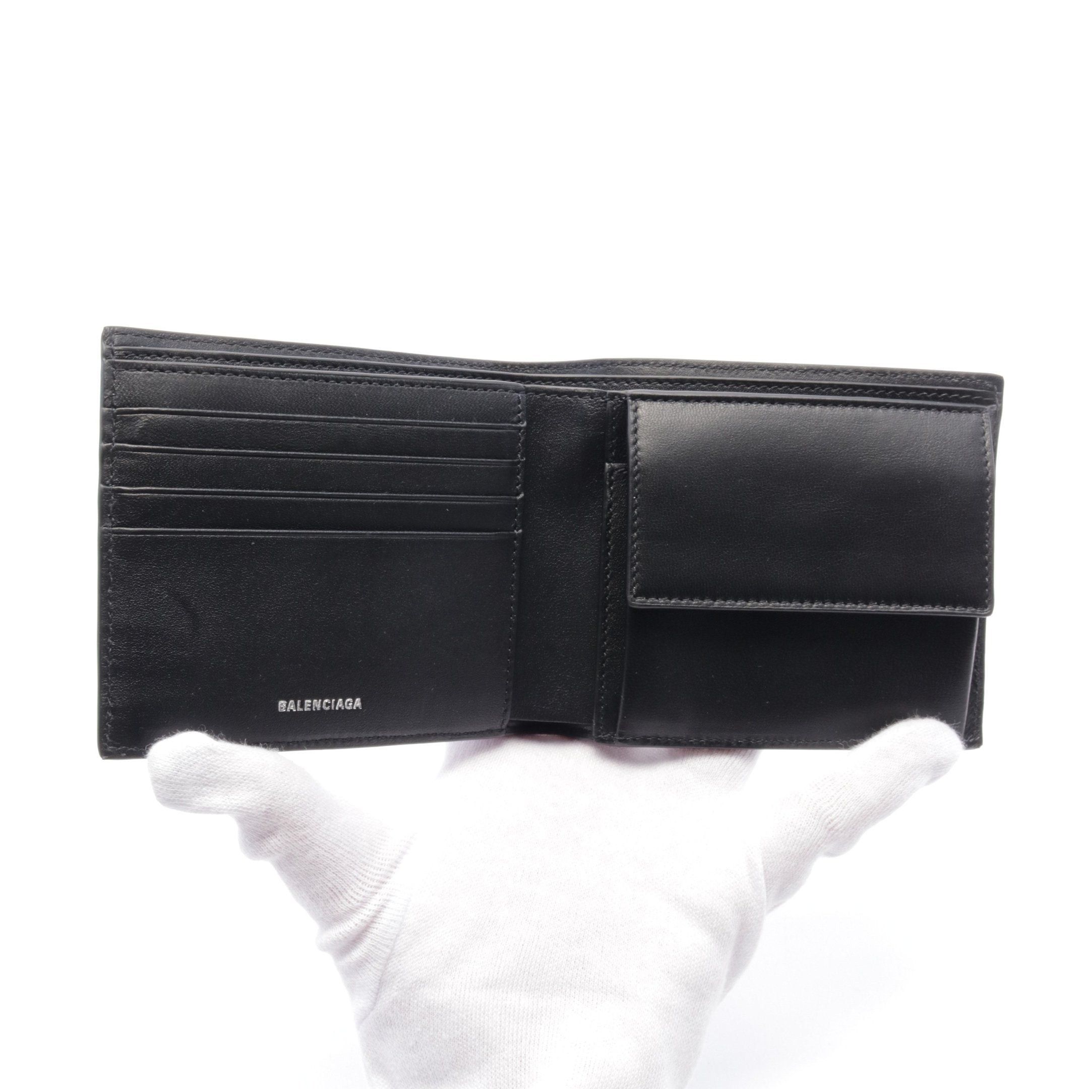 Balenciaga Balenciaga Le Cag Bi-Fold Wallet Leather Black Size ONE SIZE - 3 Thumbnail