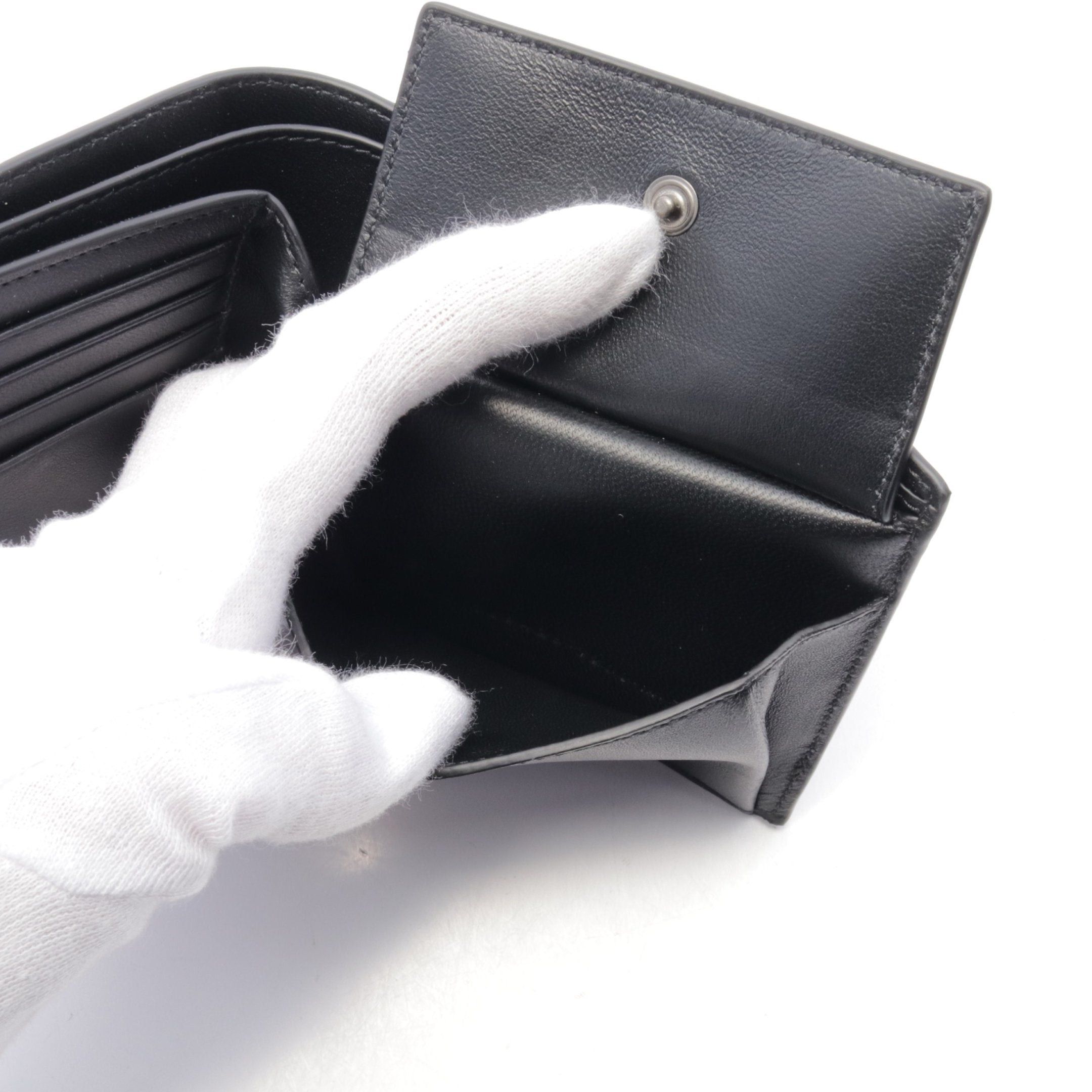 Balenciaga Balenciaga Le Cag Bi-Fold Wallet Leather Black Size ONE SIZE - 5 Thumbnail