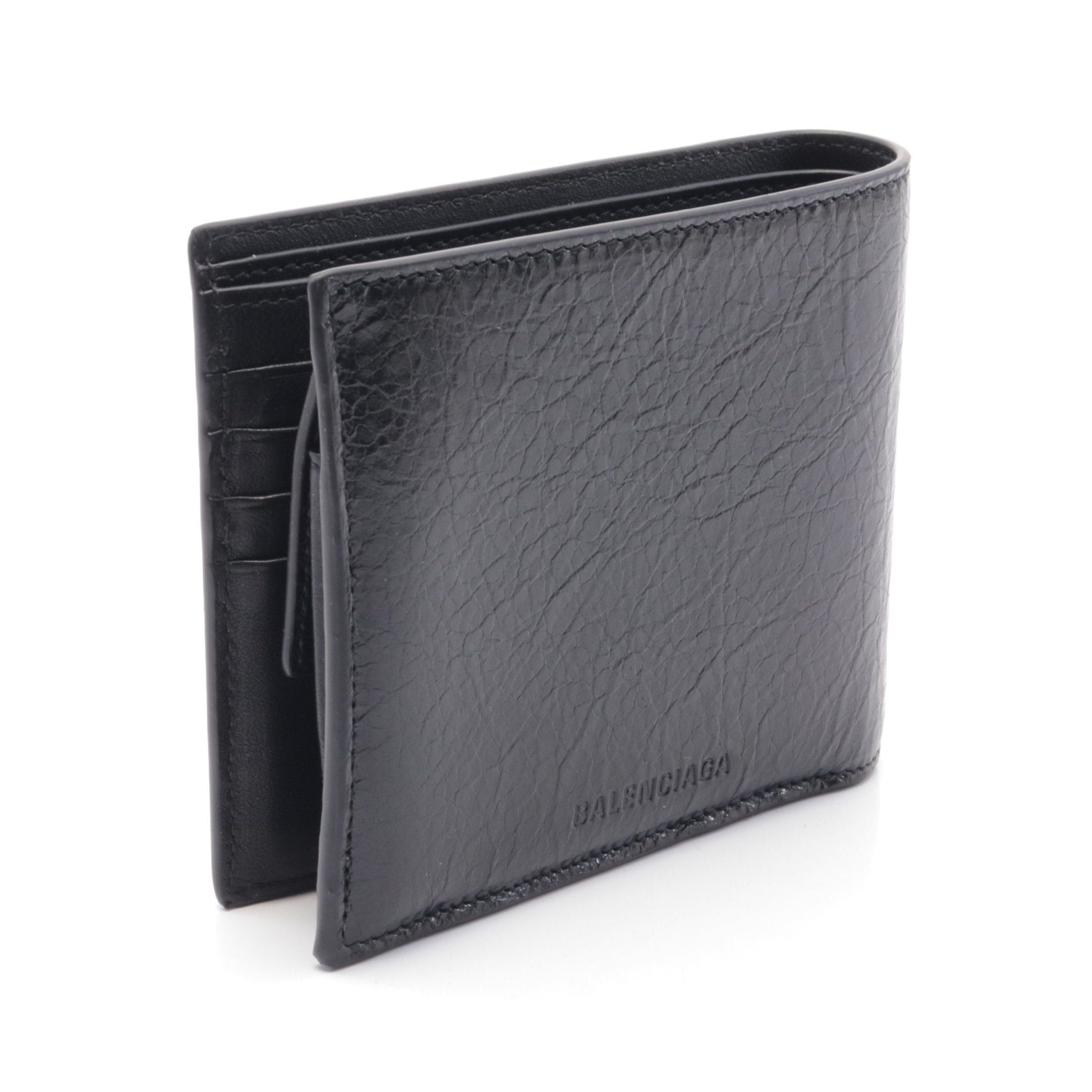 Balenciaga Balenciaga Le Cag Bi-Fold Wallet Leather Black Size ONE SIZE - 2 Thumbnail