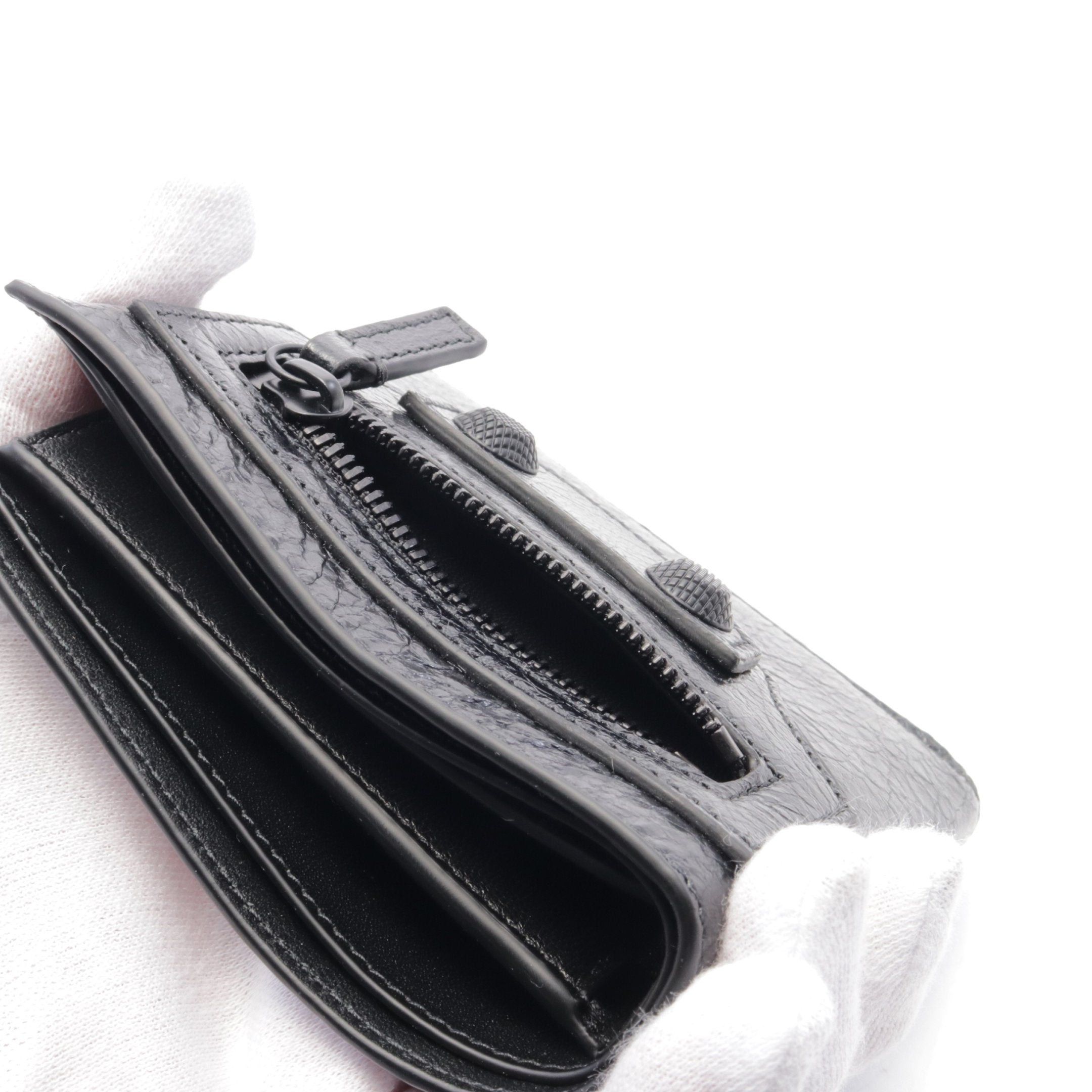 Balenciaga Balenciaga Le Cag Bi-Fold Wallet Leather Black Size ONE SIZE - 6 Thumbnail