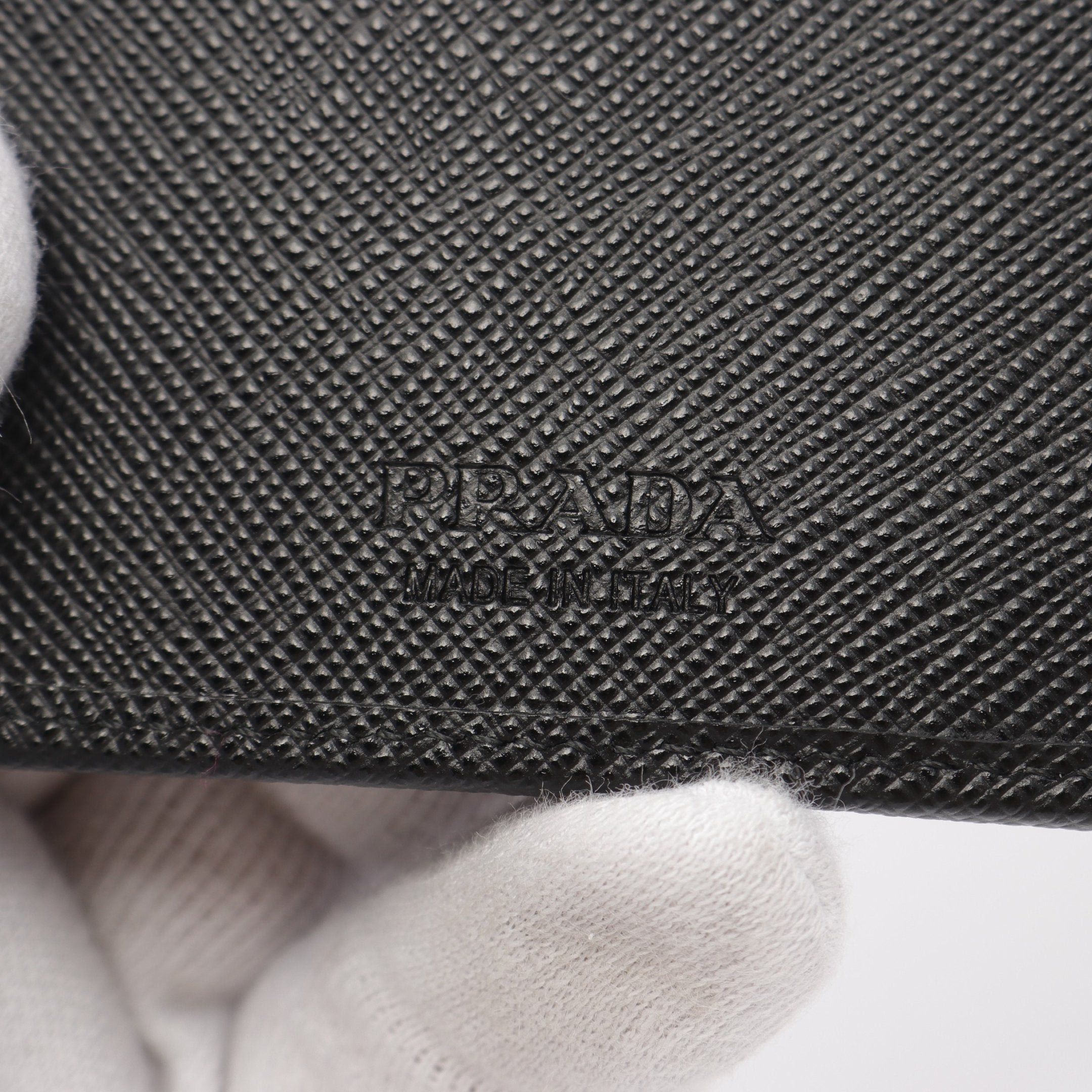 Prada Prada Bi-Fold Wallet Nylon Saffiano Leather Black Size ONE SIZE - 4 Thumbnail