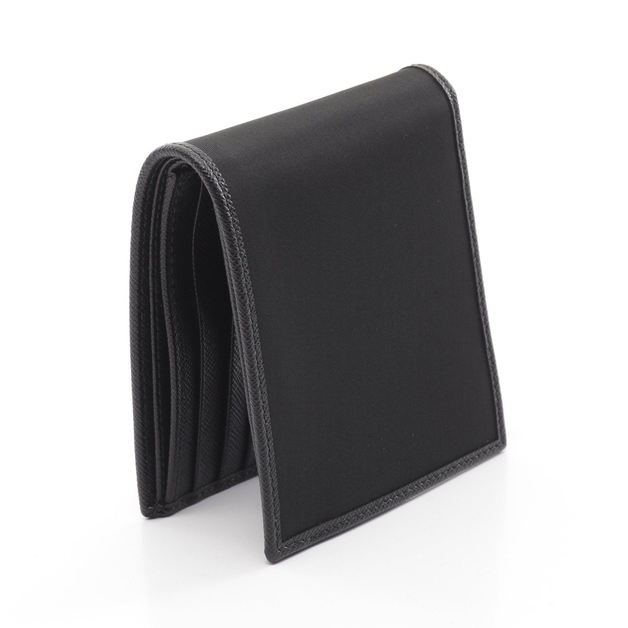 Prada Prada Bi-Fold Wallet Nylon Saffiano Leather Black Size ONE SIZE - 2 Thumbnail