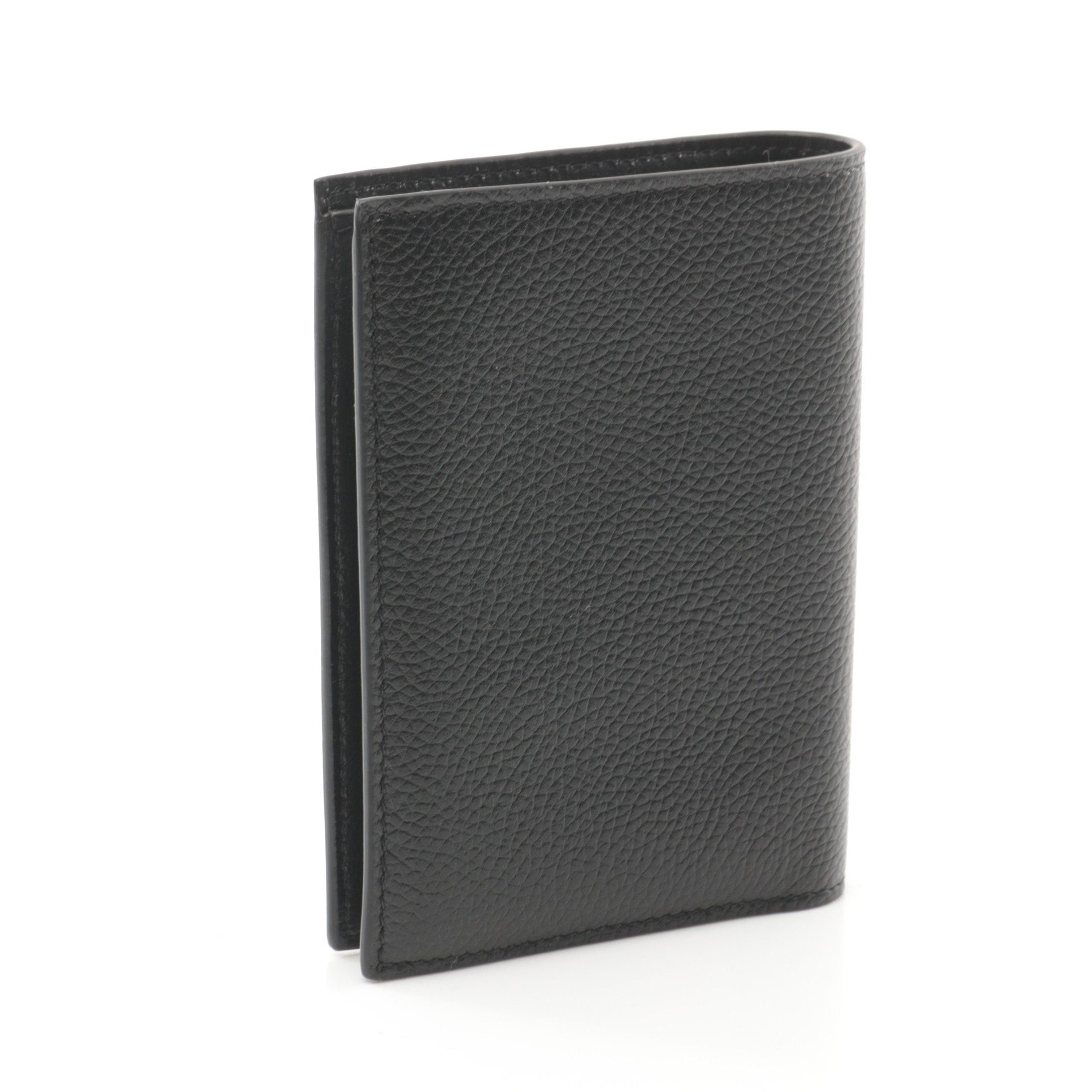 Balenciaga Balenciaga Cash Vertical Bi-Fold Wallet Leather Black Size ONE SIZE - 2 Thumbnail