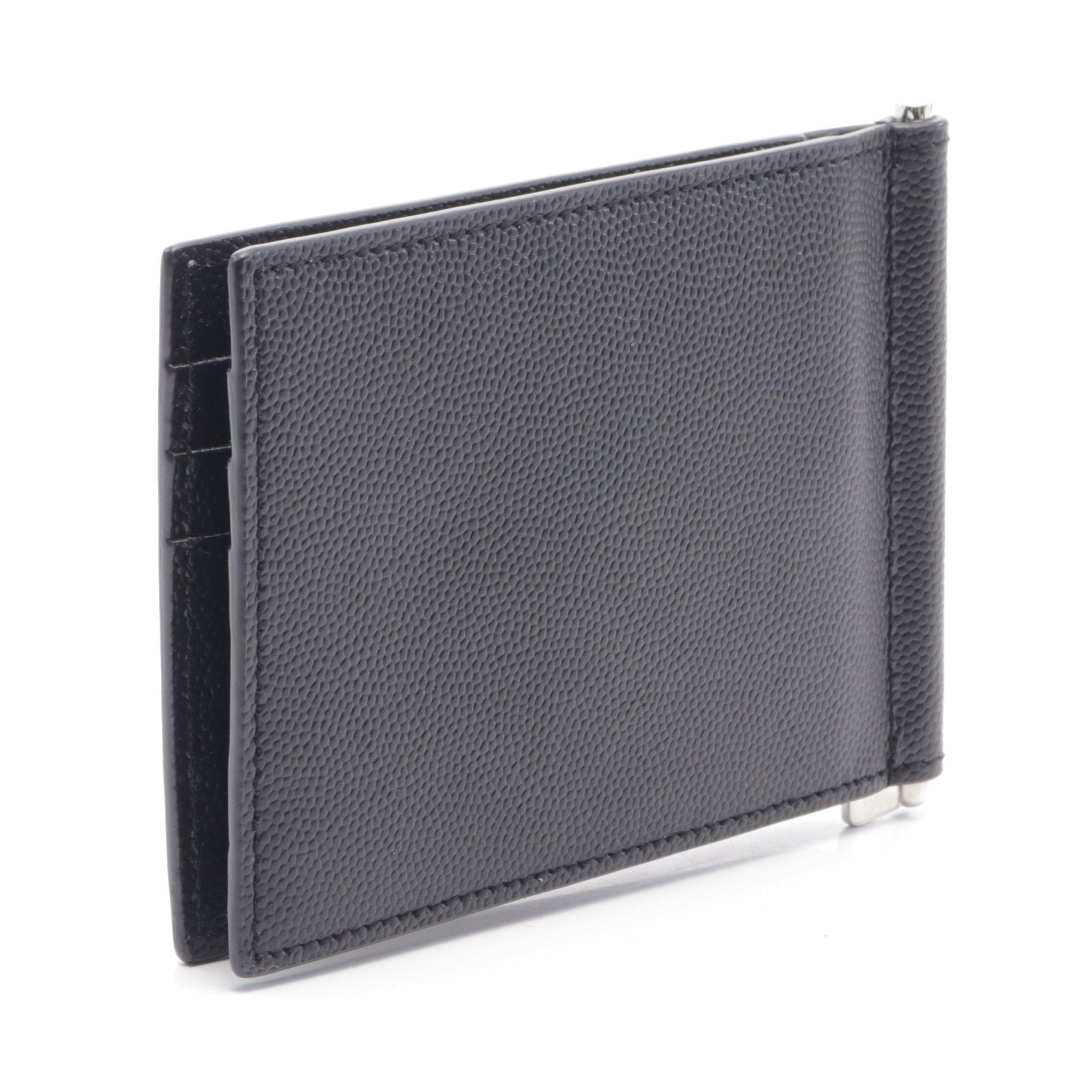 Yves Saint Laurent Yves Saint Laurent Classic Saint Laurent Bill Clip Wallet Bi-Fold Leather Black Size ONE SIZE - 2 Thumbnail