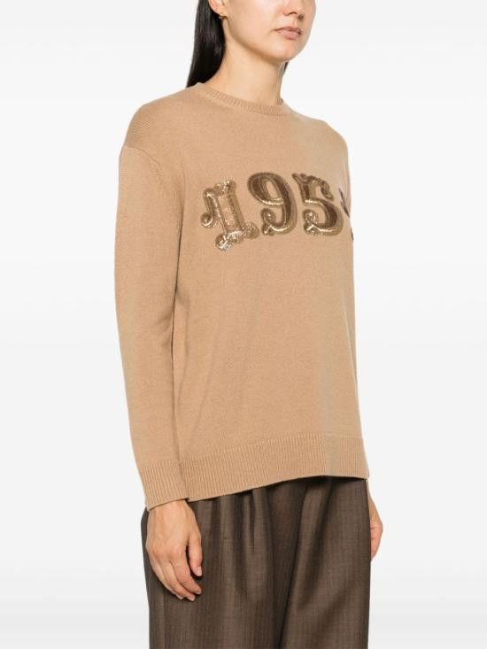 Max Mara MAX MARA Women Sweater 2421366222600 PLATA025 Brown Size L / US 10 / IT 46 - 4 Thumbnail