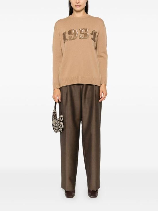 Max Mara MAX MARA Women Sweater 2421366222600 PLATA025 Brown Size L / US 10 / IT 46 - 2 Thumbnail