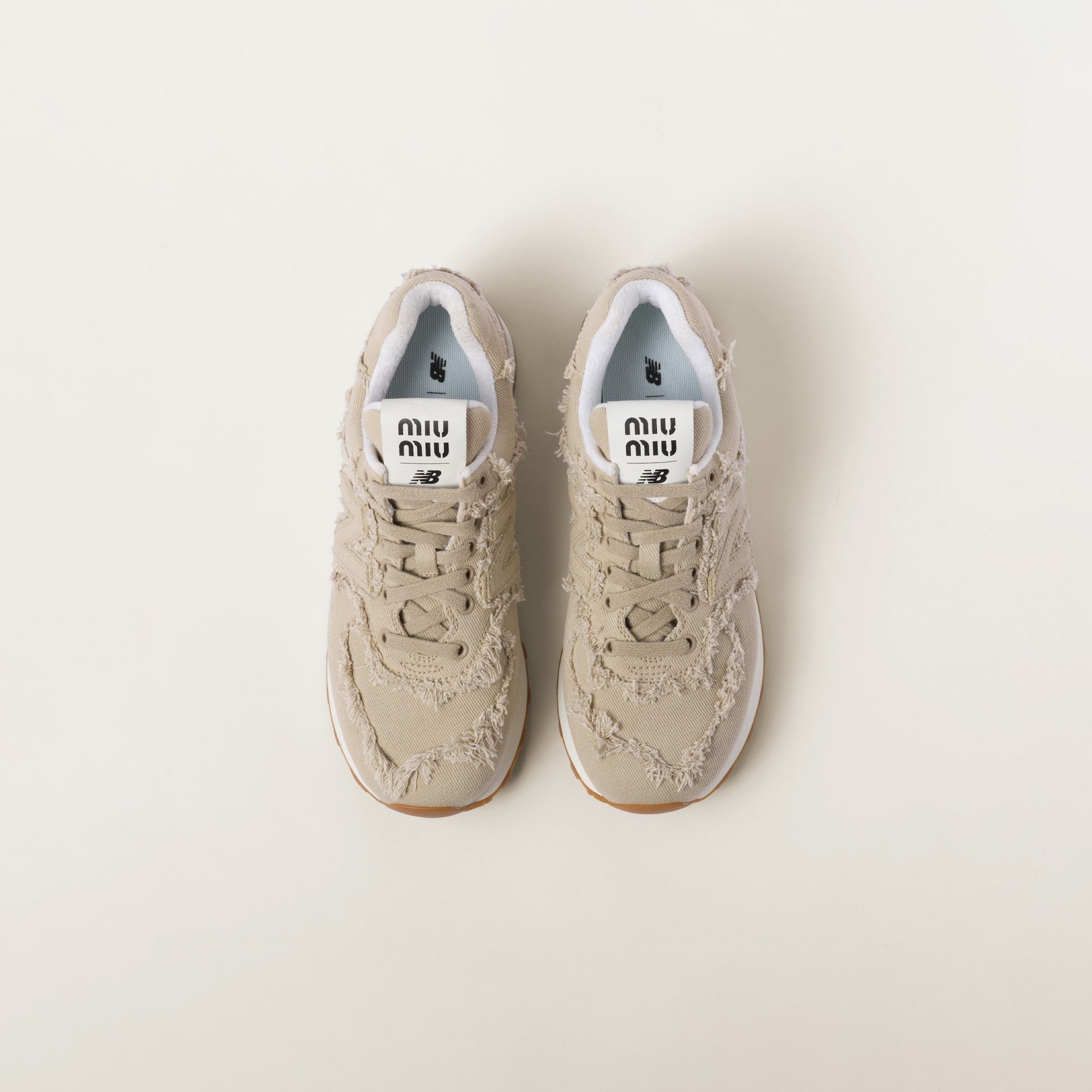 Miu Miu New Balance 574 x Miu Miu denim sneakers Size US 6.5 / IT 36.5 - 4 Thumbnail