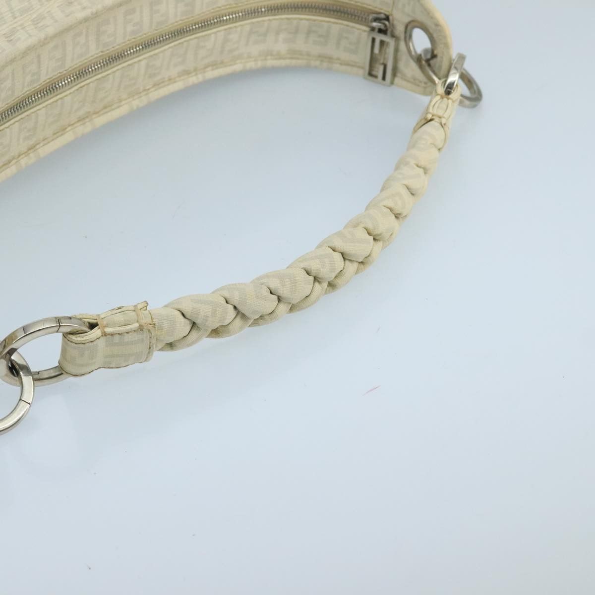 Fendi Zucchino White Canvas Shoulder Bag (Pre-Owned) Size ONE SIZE - 13 Thumbnail