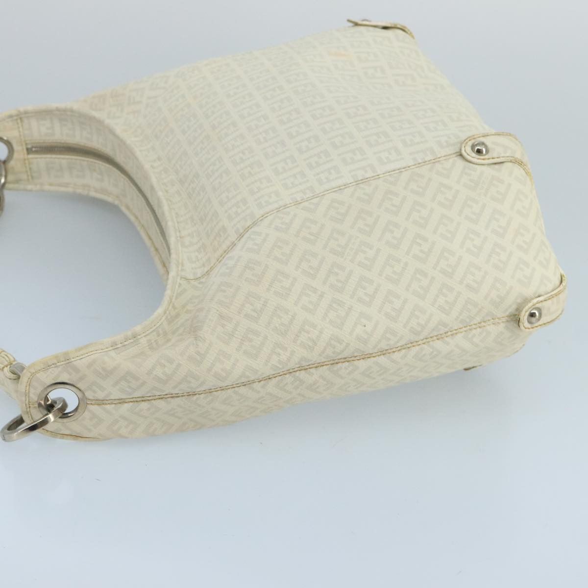Fendi Zucchino White Canvas Shoulder Bag (Pre-Owned) Size ONE SIZE - 15 Thumbnail