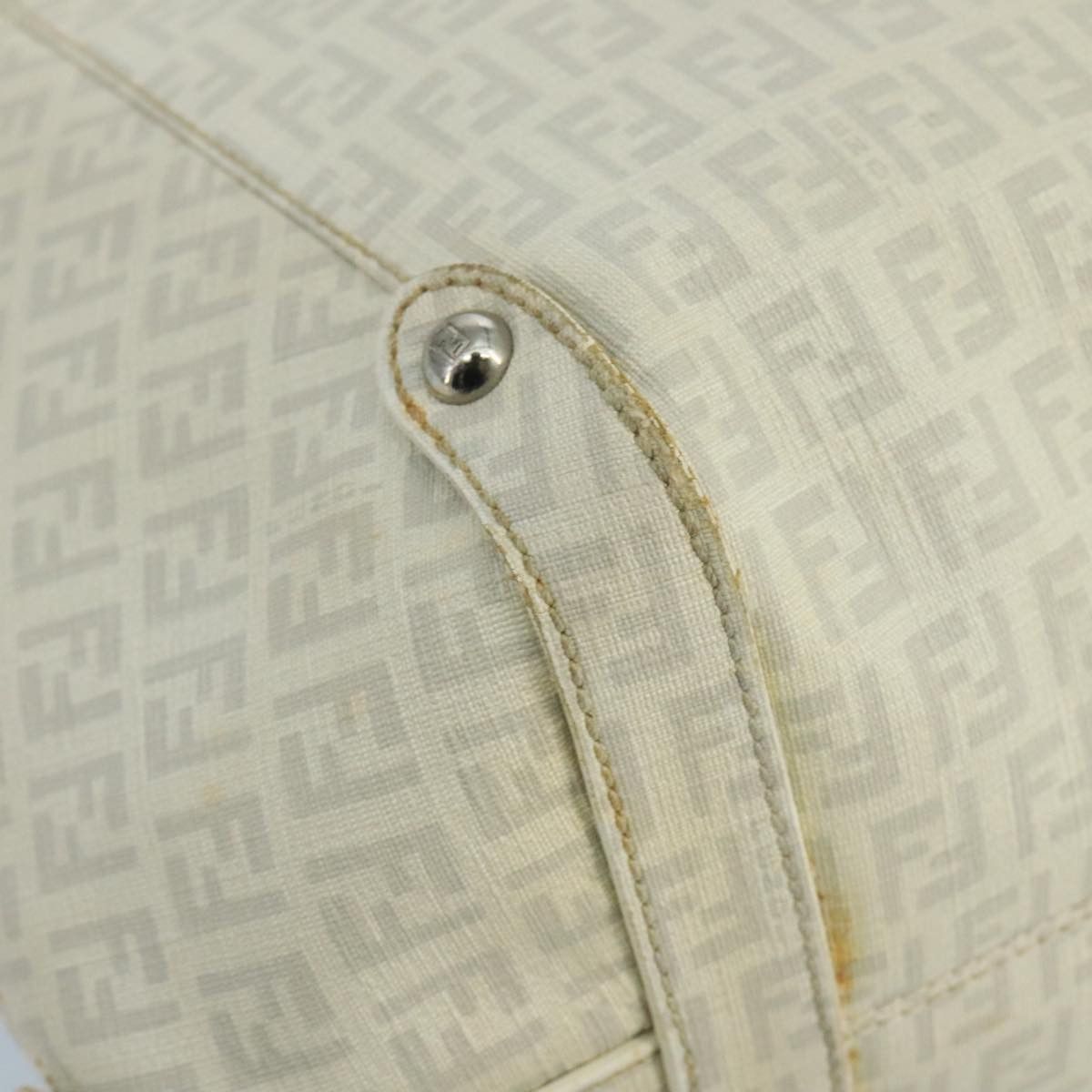Fendi Zucchino White Canvas Shoulder Bag (Pre-Owned) Size ONE SIZE - 6 Thumbnail