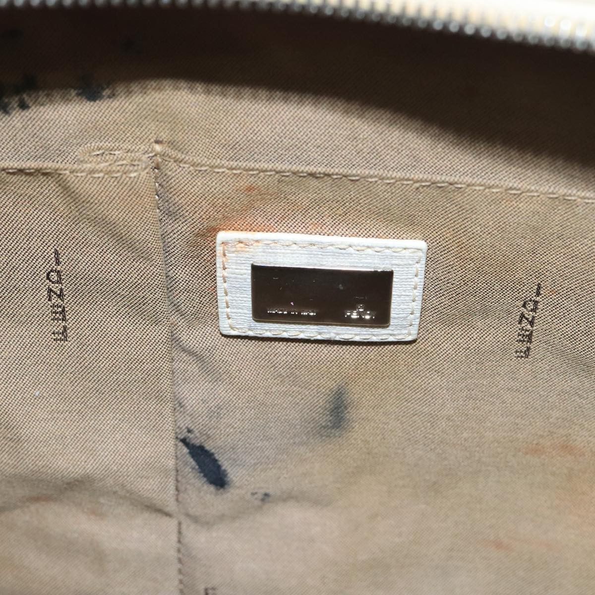 Fendi Zucchino White Canvas Shoulder Bag (Pre-Owned) Size ONE SIZE - 9 Thumbnail
