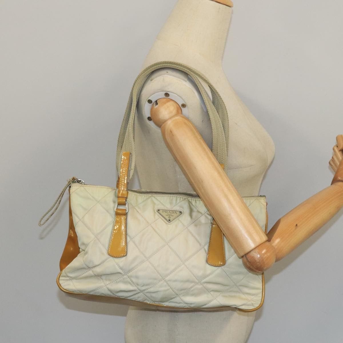 Prada Tessuto Beige Synthetic Shoulder Bag (Pre-Owned) Size ONE SIZE - 11 Thumbnail