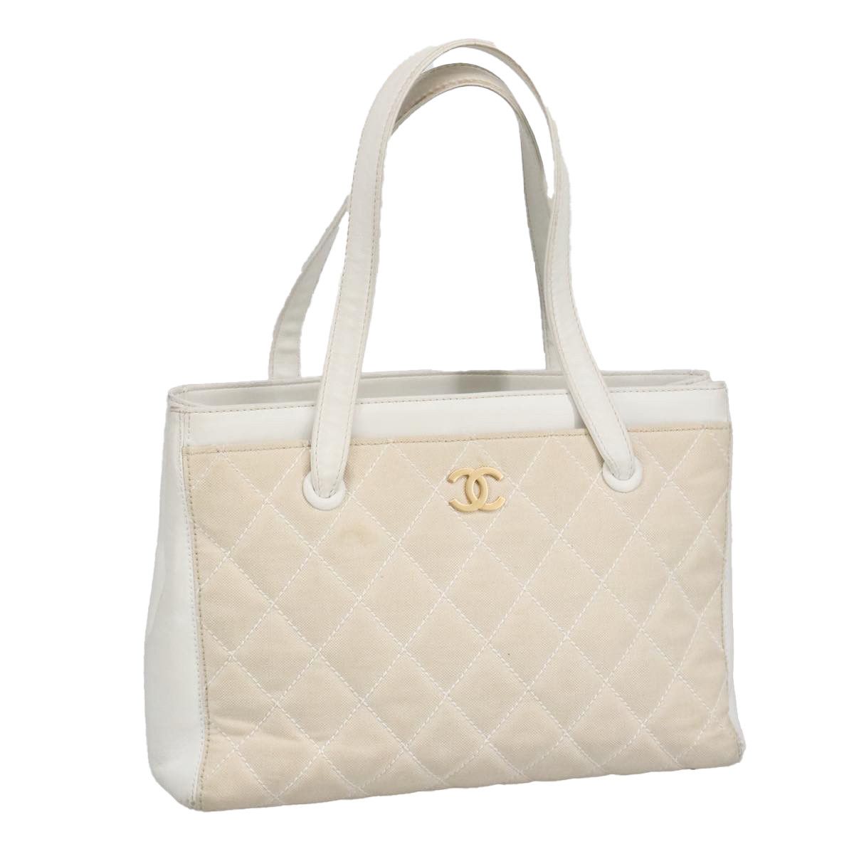 Chanel Coco Mark Gold Canvas Tote Bag (Pre-Owned) Size ONE SIZE - 12 Thumbnail