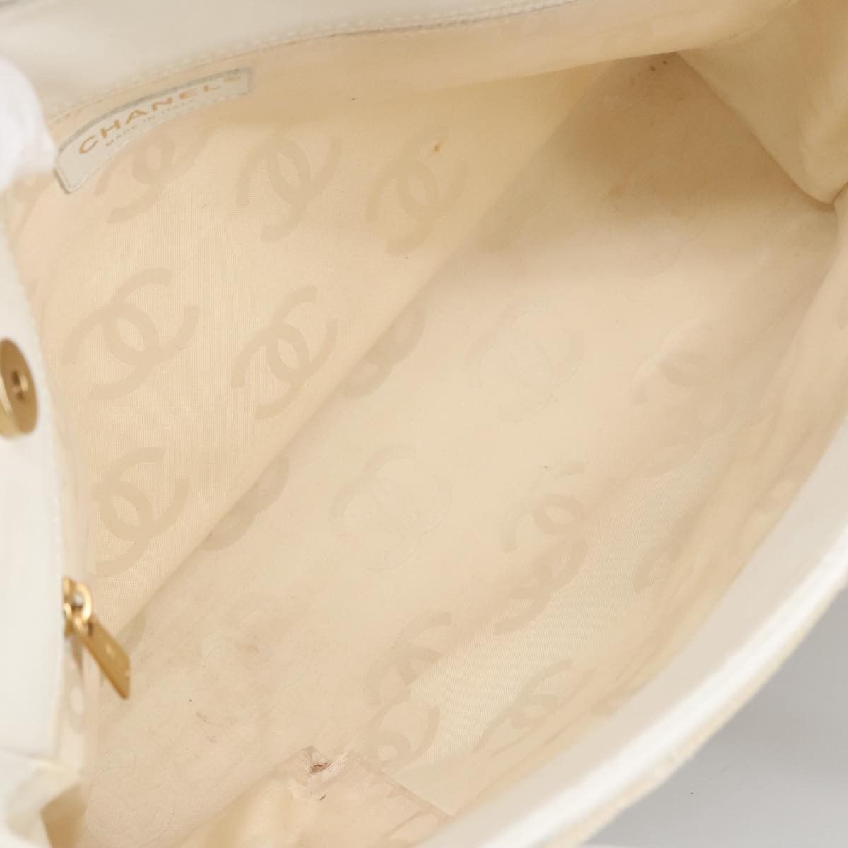 Chanel Coco Mark Gold Canvas Tote Bag (Pre-Owned) Size ONE SIZE - 19 Thumbnail